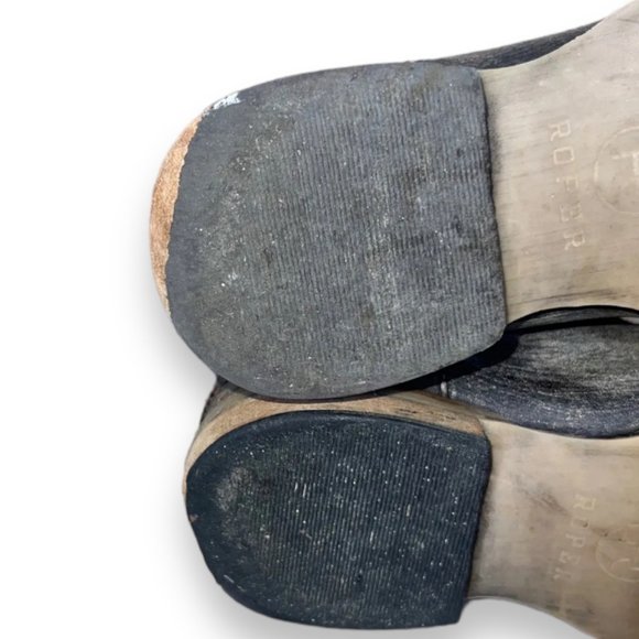 Roper Belle Square Toe Mid Calf Distressed Brown Cowboy Boots Youth 2 - Picture 12 of 15